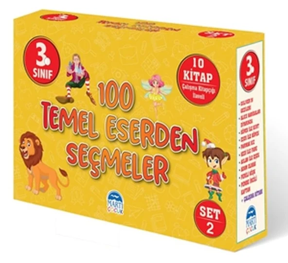 3.Sınıf 100 Temel Eserden Seçmeler 10 Kitap Sarı Set 2 Martı Yayını
