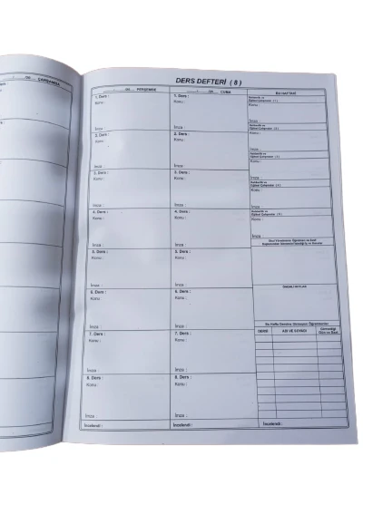 Kocaoluk Yoklamasız 8 Derslik Ders Defteri - 2