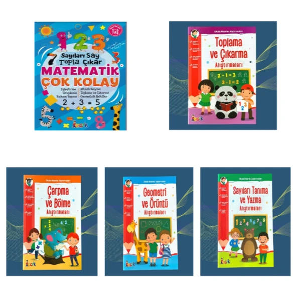Bıcırıklı 5 Li Matematik Boyama Kitabı (sayıları Tanıma&geometri Ve Örüntü&çarpma Ve Bölme&toplama Ve Çıkarma&matematik Çok Kolay)
