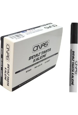 Onas Beyaz Tahta Kalemi 12-adet Siyah Renk