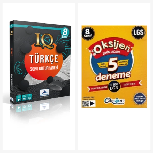 Paraf 8. Sınıf Iq Türkçe Soru Kütüphanesi & Oksijen Yayınları 8. Sınıf Lgs 5 Deneme ürün görseli