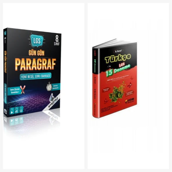 Strateji Yayınları Lgs 8.sınıf Gün Gün Parağraf Soru Bankası & Aydın 15 Deneme Türkçe ürün görseli