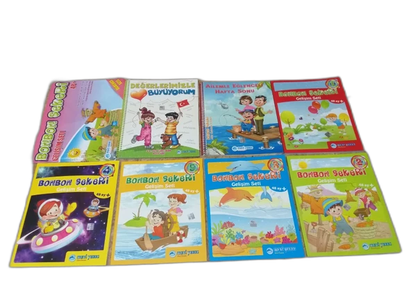 Mavi Yunus Bonbon Şekeri Gelişim Seti 48+ Ay 7 Kitap