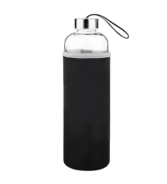 My Bottle 470 Ml  Siyah Peluşlu Cam Matara