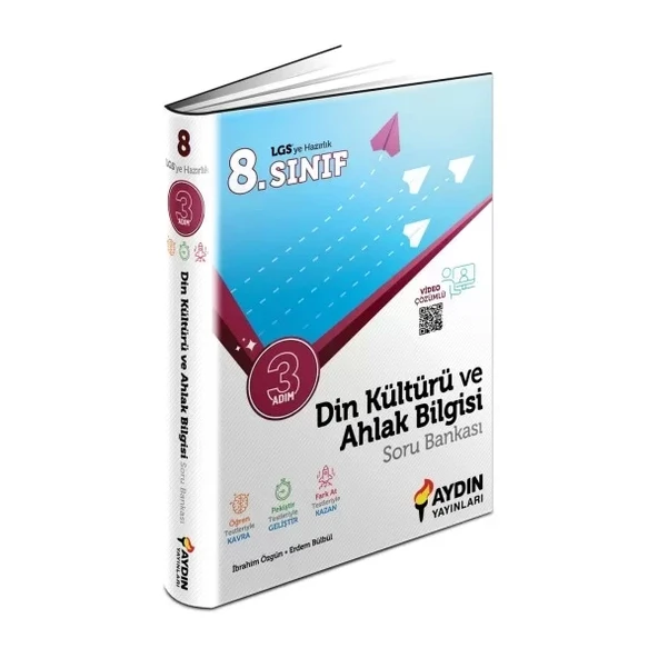 Aydın Yayınları 8. Sınıf Din Kültürü Ve Ahlak Bilgisi Üç Adım Soru Bankası ürün görseli