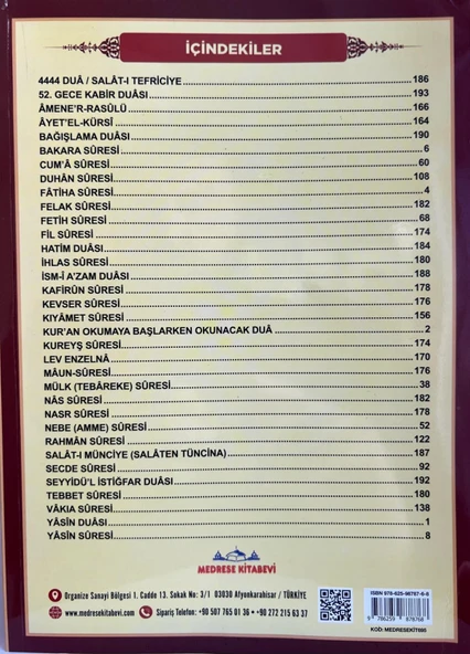 Rahle Boy Kalın Yazılı  Karton Kapak Yasin Kitabı 192 Sayfa - 2