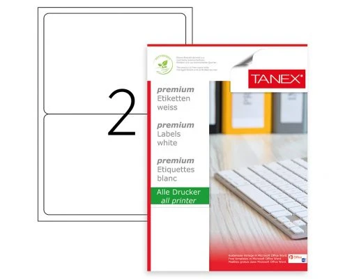Tanex A4 Tw-2002 Lazer Etiket, Standart Ölçü 199.6×143.5 Mm