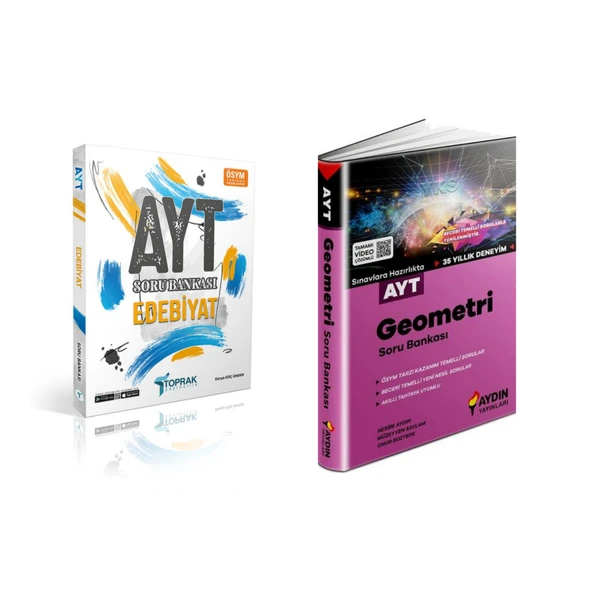 Toprak Yayınları Ayt Edebiyat & Aydın Yayınları Ayt Geometri Soru Bankası