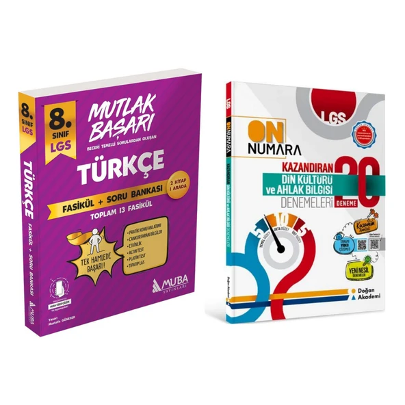 Muba Yayınları 8.sınıf Mutlak Başarı Türkçe Fasikül & Doğan Akademi Lgs On Numara Kazandıran Din Kültürü Ve Ahlak Bilgisi 20 Deneme