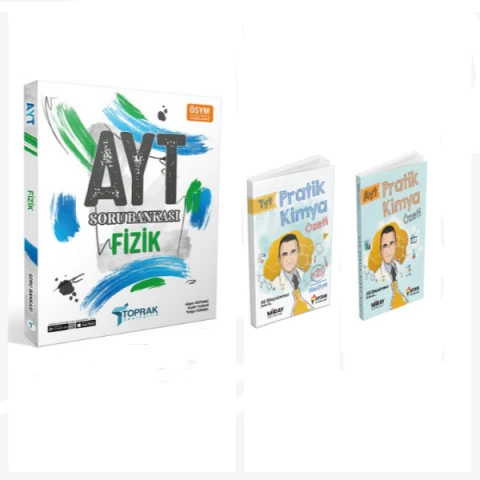 Toprak Ayt Fizik Soru Bankası (yeni) & Tyt - Ayt Pratik Kimya Özeti Cep Kitabı