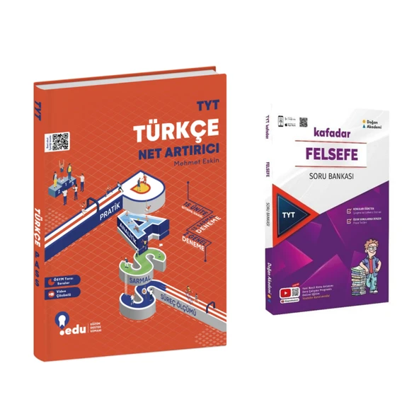 Edu Yayınları TYT Türkçe Net Artırıcı &  Kafadar AYT Felsefe Soru Bank.