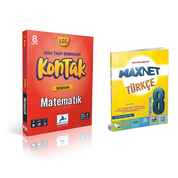 Paraf Yayınları 8.sınıf Kontak Matematik Deneme &  8.sınıf Türkçe Soru Kitabı