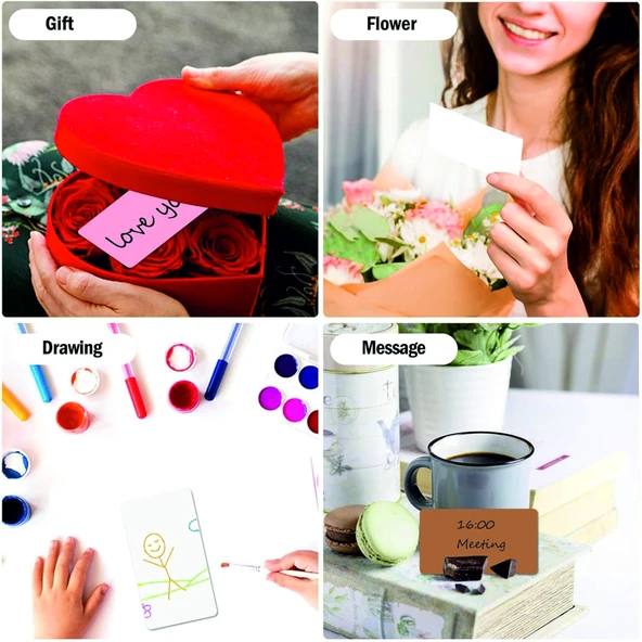 Boş Kelime Kartları 5x8 cm - 50 Adet Oval Kenarlı | Tabu & Not Kartları - Kraft - 4