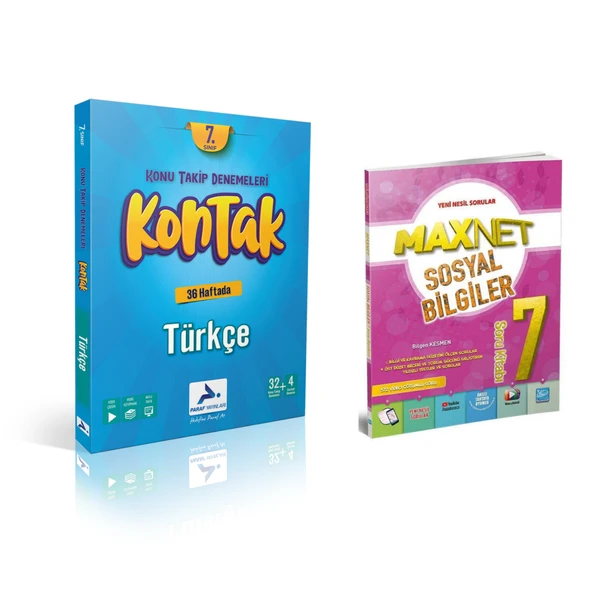 Paraf Yayınları 7.sınıf Kontak Türkçe Deneme & 7.sınıf Sosyal Bil. Soru Kitabı