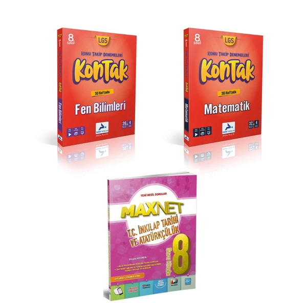 Paraf Yayınları 8.sınıf Kontak Matematik Fen Bil. Deneme &  8.sınıf İnkılap Soru Kitabı