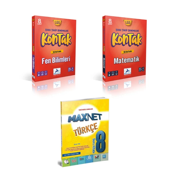 Paraf Yayınları 8.sınıf Kontak Matematik Fen Bil. Deneme &  8.sınıf Türkçe Soru Kitabı