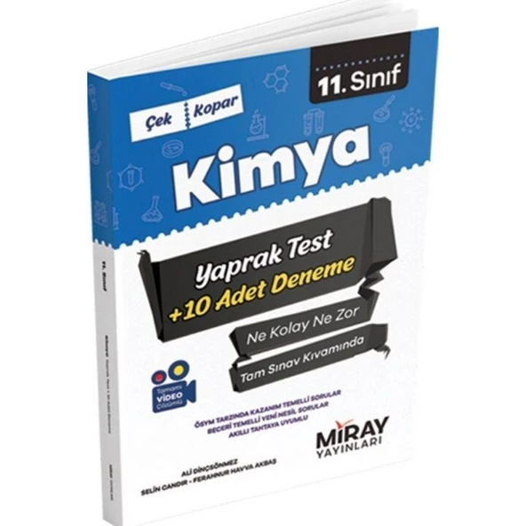 Miray Yayınları 11. Sınıf Kimya Yaprak Test 10 Adet