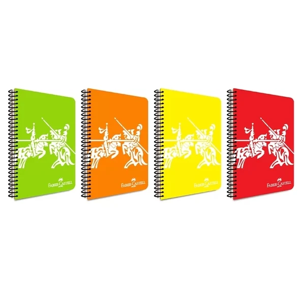 Faber Castell Defter Knights Neon Pp Kapak Spiralli 120 Yaprak Kareli 5075000458000