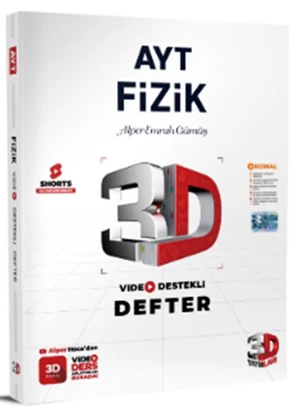 3D Yayınlatı AYT Fizik Video Destekli Defter ürün görseli