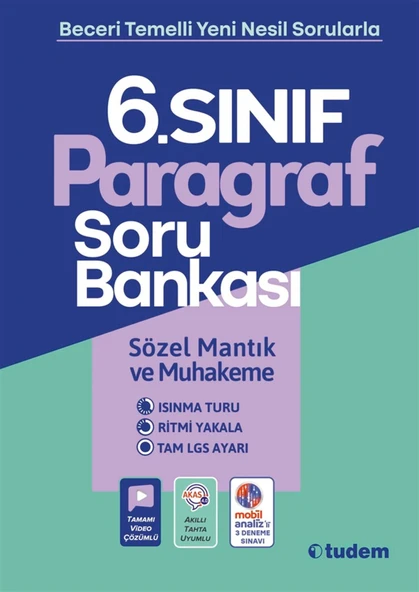 Tudem Yayınları 6.sınıf Paragraf Soru Bankası