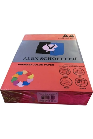 Alex Schoeller 650 A4 Fotokopi Kağıdı 500 Lü Kırmızı ürün görseli