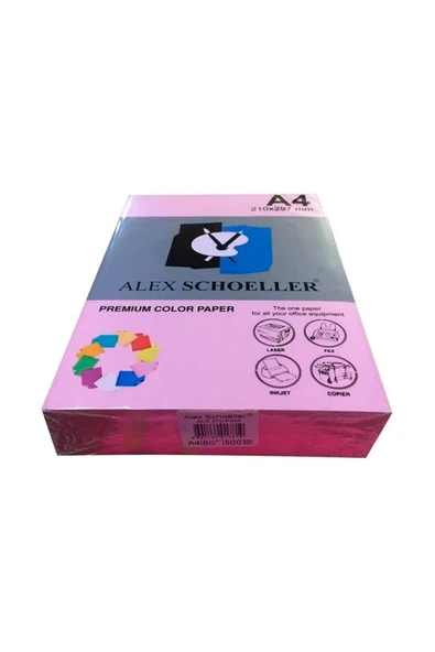Alex Schoeller A4 500'lü 570 Pembe Renkli Kağıt