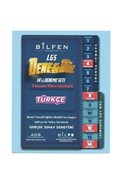 Bilfen 8.Sınıf Dene Bil Türkçe 14 Lü Deneme Seti