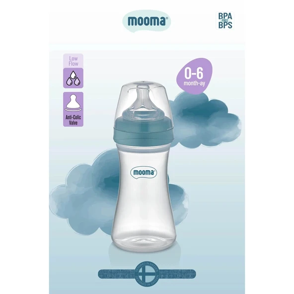 Biberon Anti Kolik Biberon 250 ml Kapaklı Biberon 0 - 6 Ay (Yavaş Akış) - 6