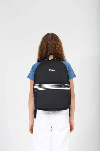 KAUKKO BASIC COLORS SIRT ÇANTASI (STRIPE SİYAH) K1627 KARINCA ÇANTA - 3