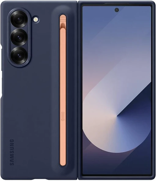 Samsung Galaxy Z Fold6 Spen'li Kalemli Kılıf, Lacivert - 1