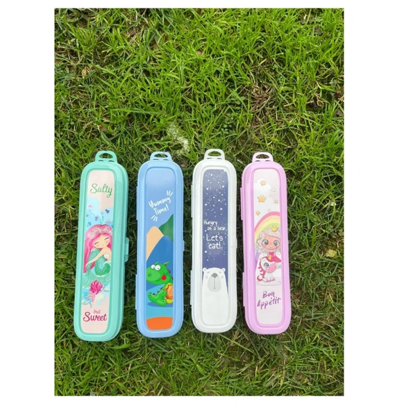 Beyaz Multi Renkli Kapaklı Kalemlik Kutusu -Çanta İçi Saklama - Diş Fırçası - Makyaj Fırçası Kutu - 15