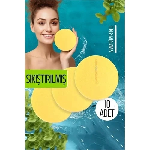 CEYLAN ADAM  Sıkıştırılmış Makyaj Temizlik Pedi Cilt Temizlik Süngeri Doğal Selülöz 10 ADET ürün görseli