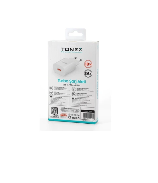 Tonex 18W 3.6A Micro Turbo Hızlı Şarj Seti M18W - 20adet - 2
