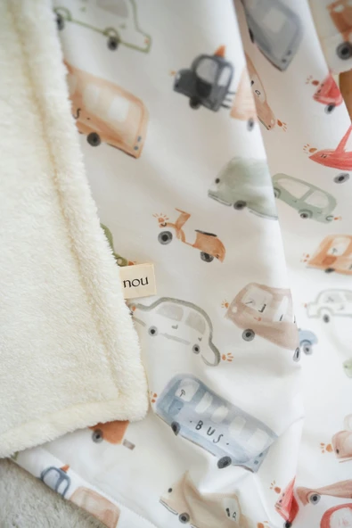 NOU Renkli Araçlı Welsoft Battaniye (80x120) - Vehicle Attack - 3