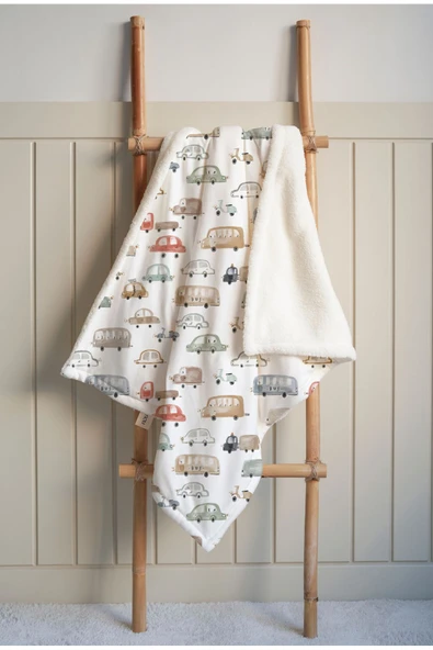 NOU Renkli Araçlı Welsoft Battaniye (80x120) - Vehicle Attack