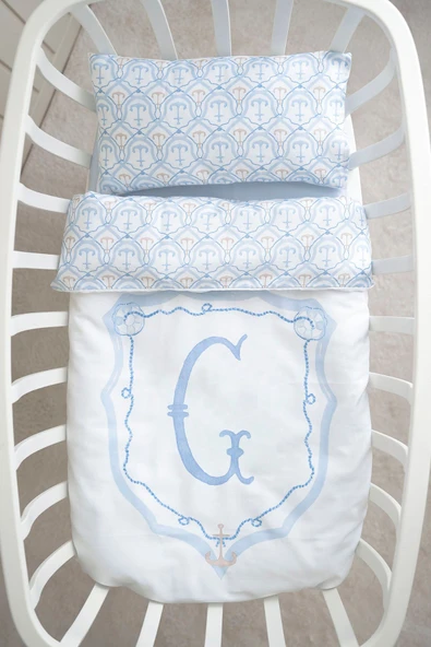 NOU Harf Serisi G Harfi Anne Yanı Nevresim Takımı ( 60x100) - Noble Serie - 2