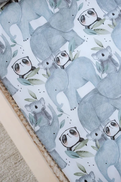 NOU Hayvanlı Organik Montessori Nevresim Seti (100x200) - Forest Gang - 3