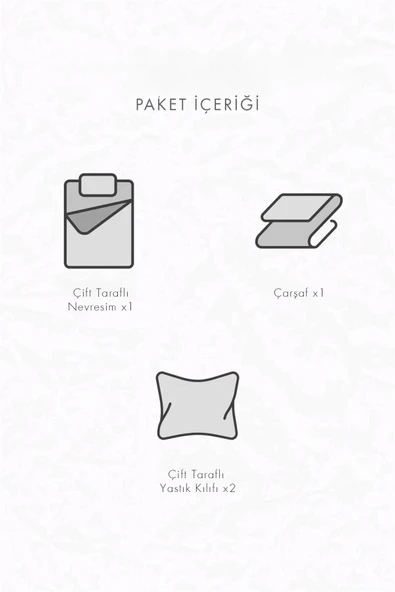 NOU Harf Serisi W Harfi Park Yatak Nevresim Seti ( 80 x120) - Noble Serie Mavi - Resim 6