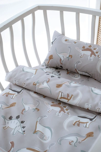 NOU Dinozorlu Organik Anne Yanı Nevresim Takımı (60x100) - Dinosaurs - 2