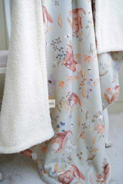 NOU Tavşanlı Welsoft Battaniye (80x120) - Rabbit Garden - 3