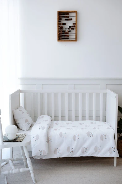 NOU Yağmur Bulutlu Organik Park Yatak Nevresim Takımı (80X120) - Rain Clouds - 2