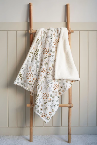 NOU Minimal Çiçekli Welsoft Battaniye (100X150) - Woodland Floral