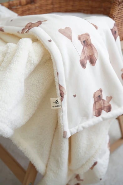 NOU Pofuduk Ayılı  Welsoft Battaniye (80x120) - Fluffy Bear - 4