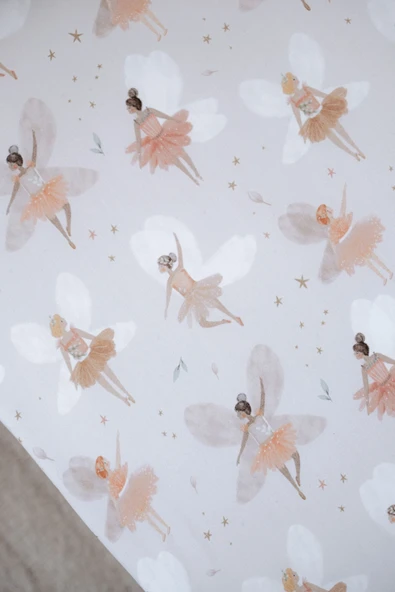 NOU Balerin Periler Organik Bebek Lastikli Çarşaf Seti (55x95+15) - Fairy Garden - 4