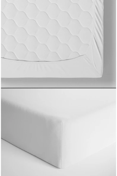 NOU Minik Aylı Organik Bebek Lastikli Çarşaf Seti (80X160+15) - Mini Moons - 4