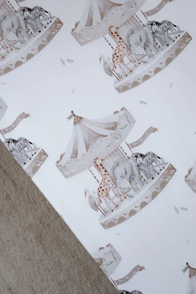 NOU Atlıkarıncalı Tek Kişilik Lastikli Çarşaf Seti (100X200 20) - Carousel - 4