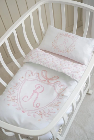 NOU Harf Serisi R Harfi Anne Yanı Nevresim Takımı ( 60x100) - Noble Serie - Resim 3