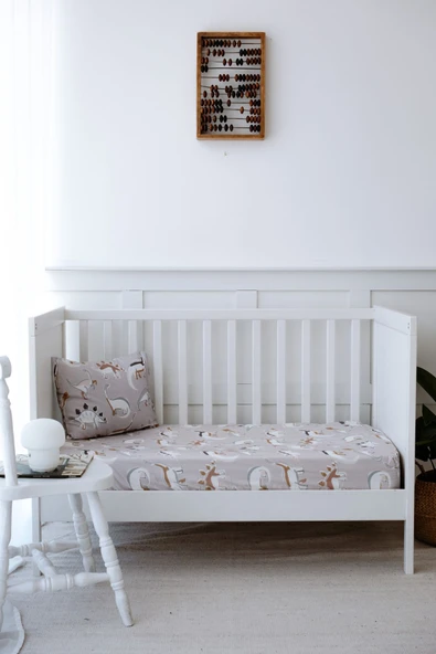 NOU Dinozor Organik Bebek Lastikli Çarşaf Seti (60x120+15) - Dinosaur - 2