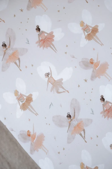 NOU Balerin Periler Organik Bebek Lastikli Çarşaf Seti (80X160+15) - Fairy Garden - 4