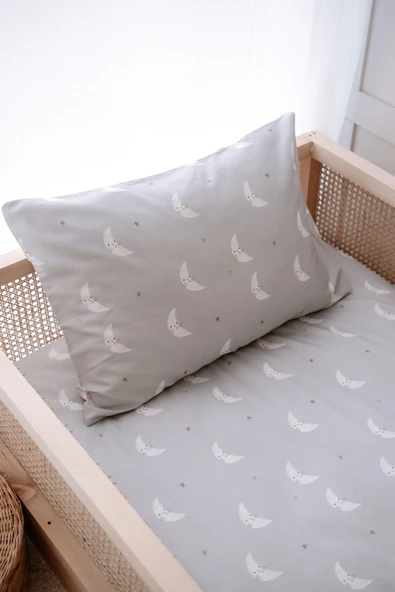 NOU Minik Aylı Organik Montessori Nevresim Seti (100x200) - Mini Moons ürün görseli 1